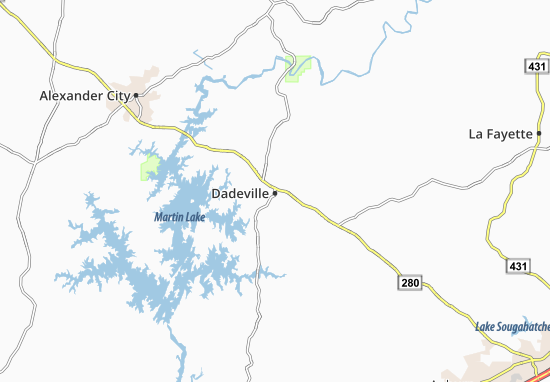 Karte Stadtplan Dadeville