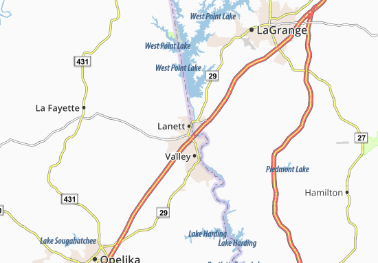 Mapa Lanett