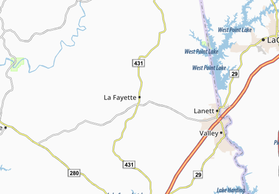 Kaart Plattegrond La Fayette