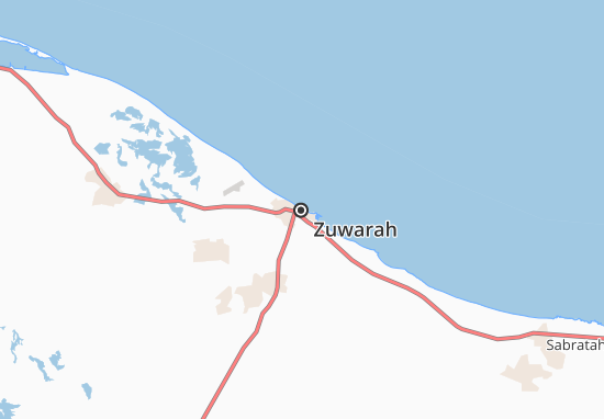 Karte Stadtplan Zuwarah