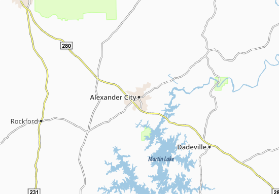 Kaart Plattegrond Alexander City