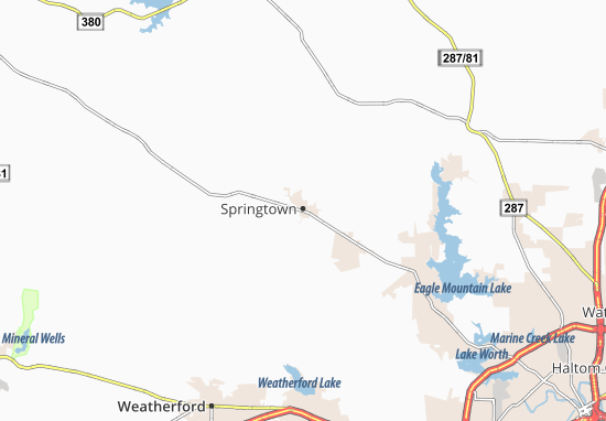 Karte Stadtplan Springtown