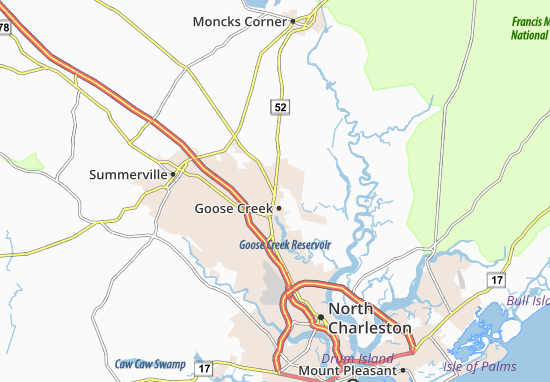 Karte Stadtplan Goose Creek