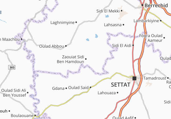Kaart Plattegrond Zaouiat Sidi Ben Hamdoun