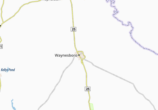 Kaart Plattegrond Waynesboro