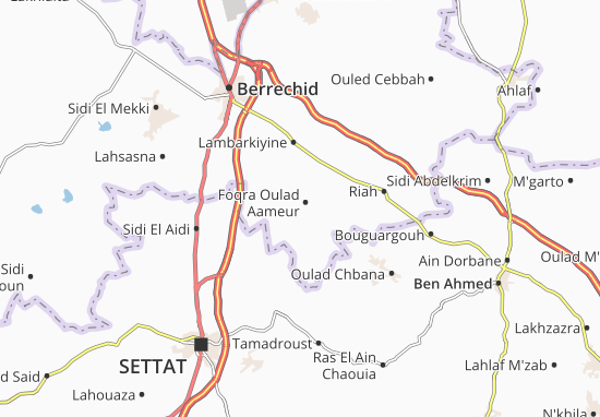 Karte Stadtplan Foqra Oulad Aameur