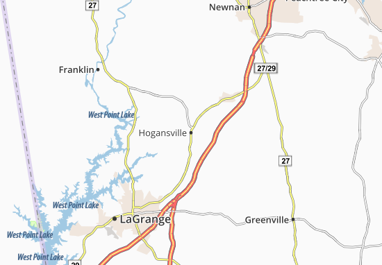 Kaart Plattegrond Hogansville