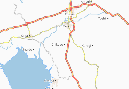 Kaart Plattegrond Chikugo