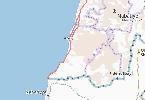 Karte Stadtplan Deir Qanoun El-aain