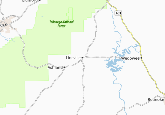 Karte Stadtplan Lineville