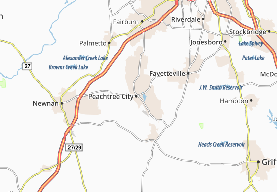 Kaart Plattegrond Peachtree City
