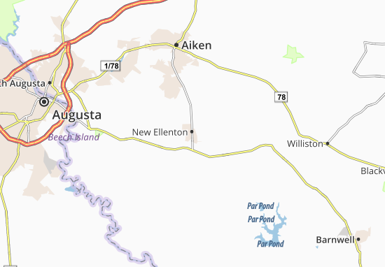 Kaart Plattegrond New Ellenton