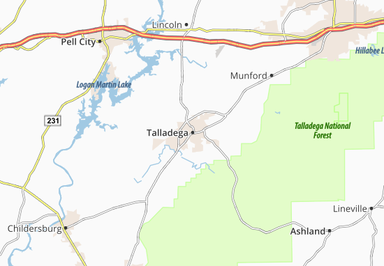 Karte Stadtplan Talladega