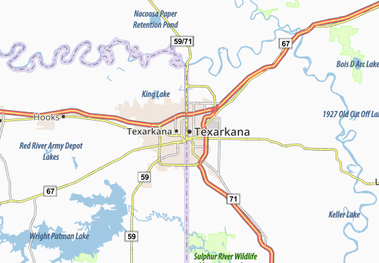 Karte Stadtplan Texarkana
