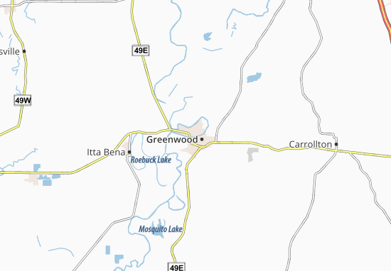 Karte Stadtplan Greenwood