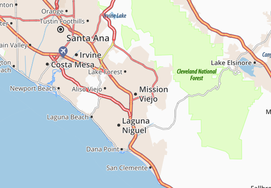 Karte Stadtplan Mission Viejo