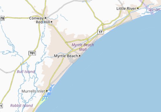 Karte Stadtplan Myrtle Beach