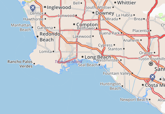 Karte Stadtplan Long Beach