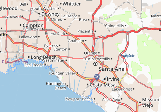 Karte Stadtplan Garden Grove Viamichelin