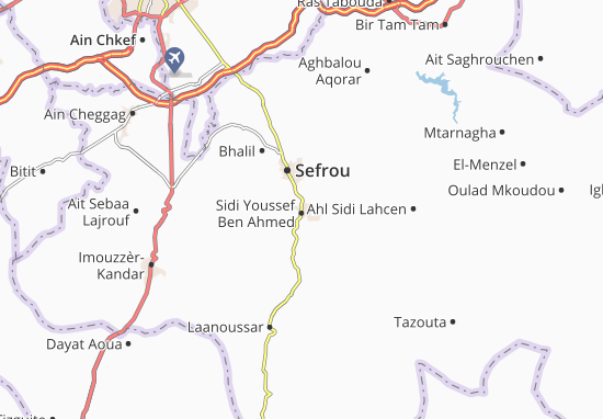 Karte Stadtplan Sidi Youssef Ben Ahmed