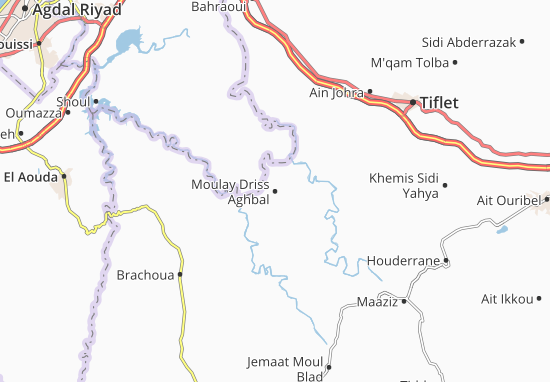 Karte Stadtplan Moulay Driss Aghbal