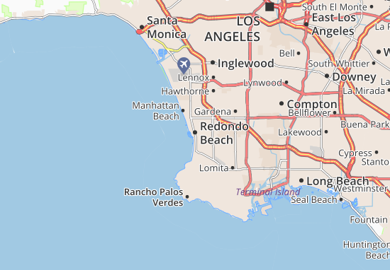 Mapa Redondo Beach - plano Redondo Beach - ViaMichelin