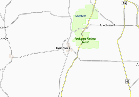 Karte Stadtplan Houston