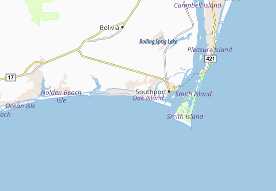 Karte Stadtplan Oak Island