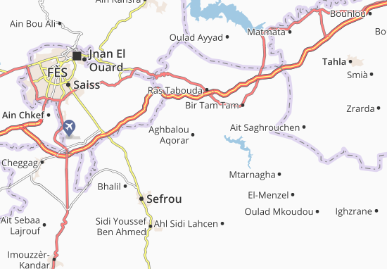 Karte Stadtplan Aghbalou Aqorar