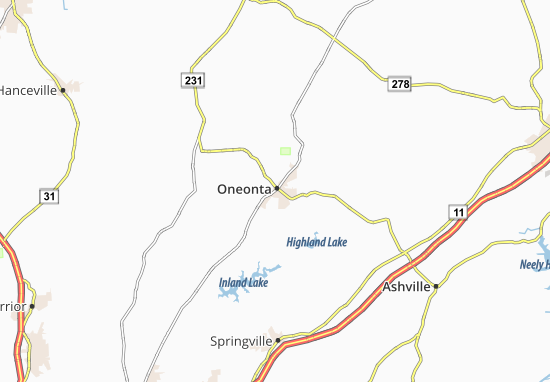 Oneonta Map
