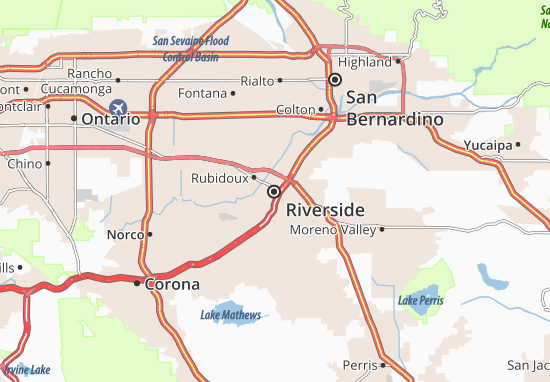Karte Stadtplan Riverside