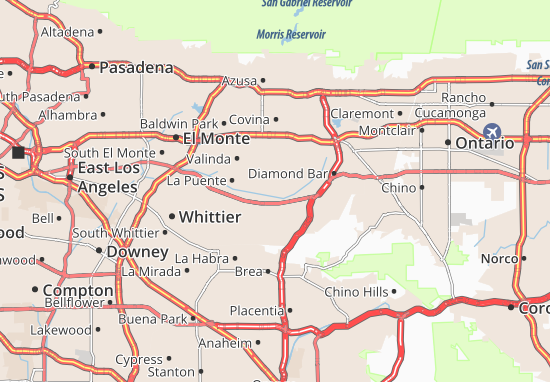 Karte Stadtplan South San Jose Hills
