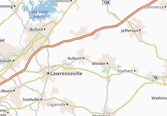 Kaart Plattegrond Auburn