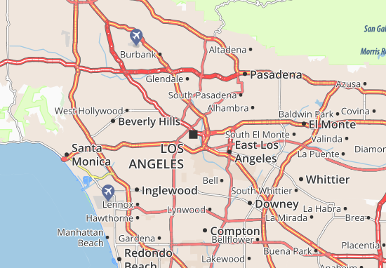 Kaart Plattegrond Los Angeles