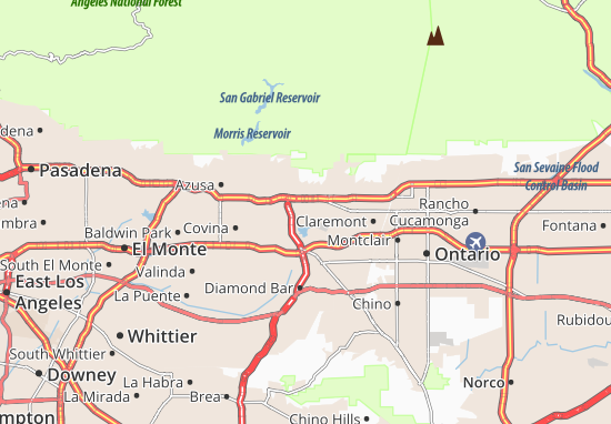 Karte Stadtplan San Dimas