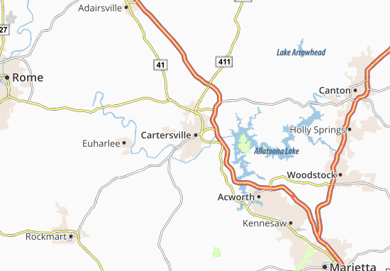 Kaart Plattegrond Cartersville