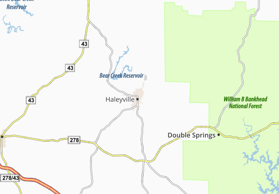 Kaart Plattegrond Haleyville