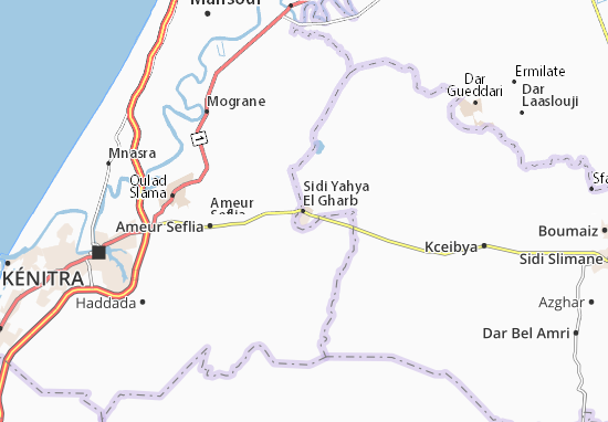 Karte Stadtplan Sidi Yahya El Gharb