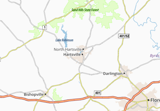 Kaart Plattegrond Hartsville