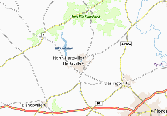 Karte Stadtplan North Hartsville