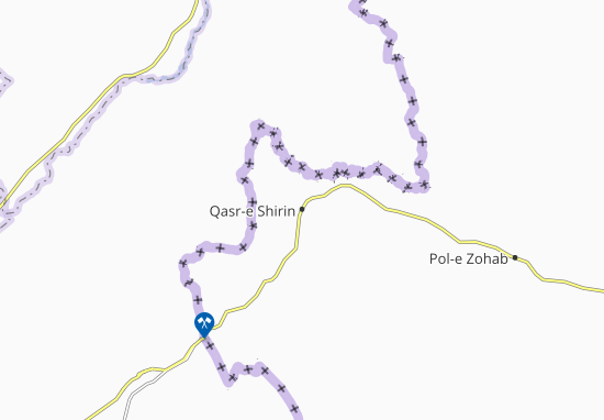 Kaart Plattegrond Qasr-e Shirin