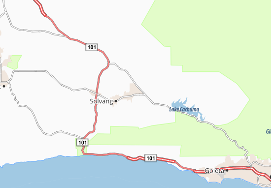Karte Stadtplan Santa Ynez