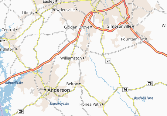 Karte Stadtplan Williamston