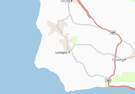 Kaart Plattegrond Lompoc