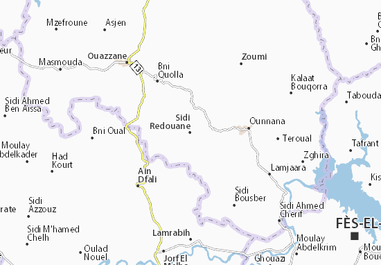 Karte Stadtplan Sidi Redouane