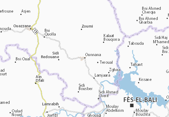 Karte Stadtplan Ounnana
