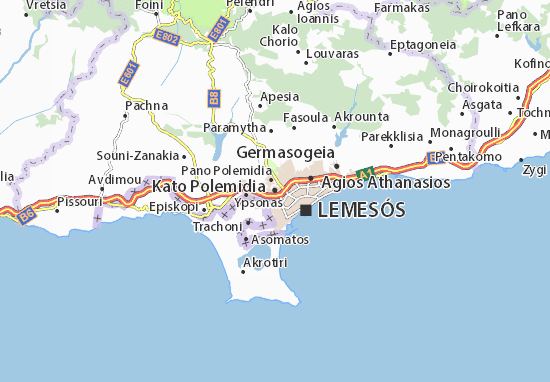 Mapa Kato Polemidia