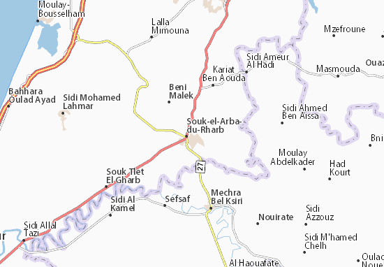 Karte Stadtplan Souk El Arbaa