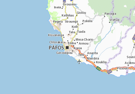 Kaart Plattegrond Páfos