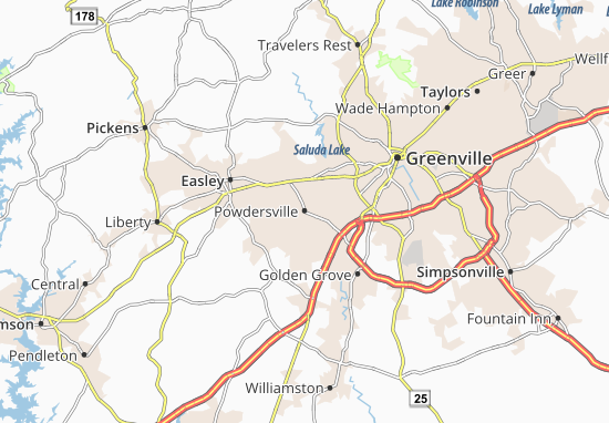 Karte Stadtplan Powdersville